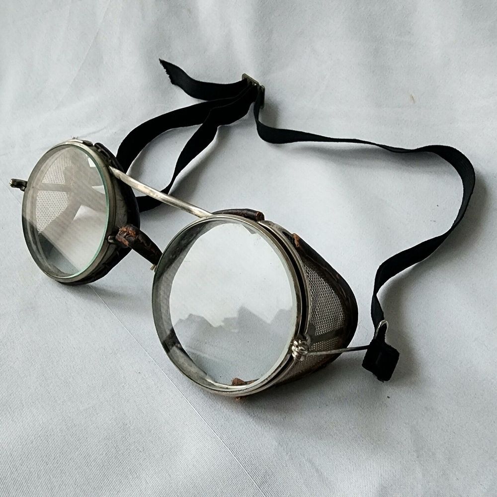 Safety Glasses Classic Steampunk Side Shields Very Rare Vintage 1900s Original‎